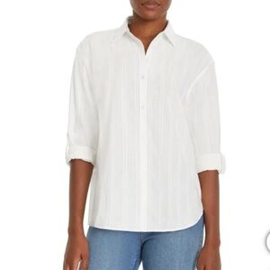 New Gloria Vanderbilt Women's Amanda white Shirt XS S M L XL 100% cottagecore